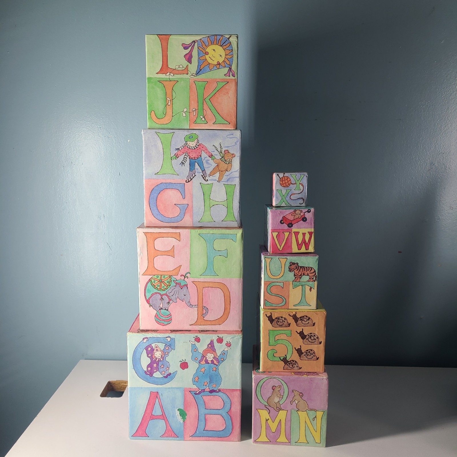 Vintage 1987 Lillian Vernon Nesting Blocks INCOMPLETE Set Stacking Alphabet