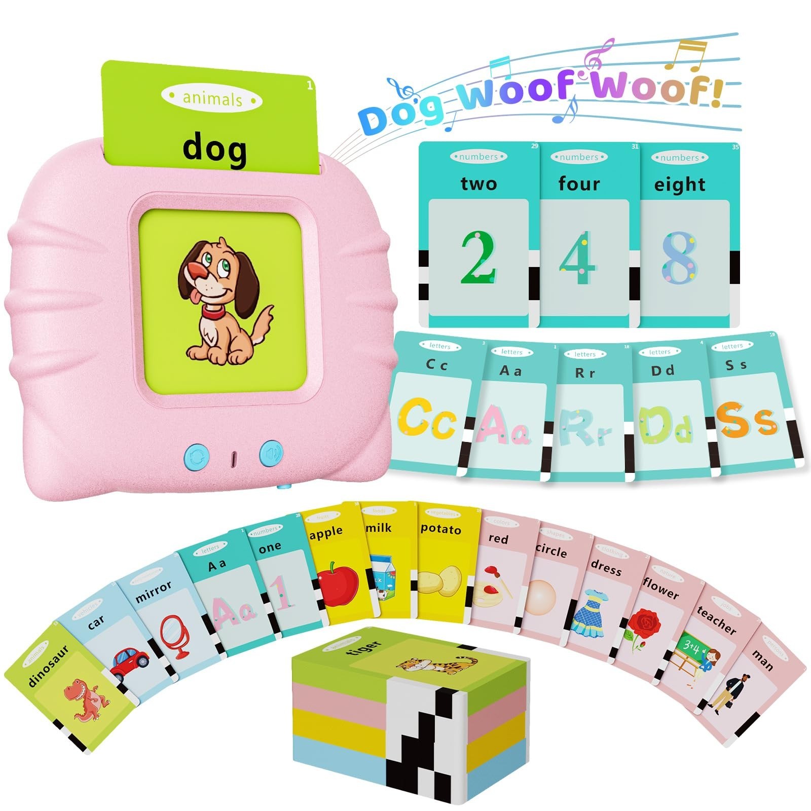 Talking Flash Cards Toddler Toys, Montessori Learning, Autism Sensory, 248 Words
