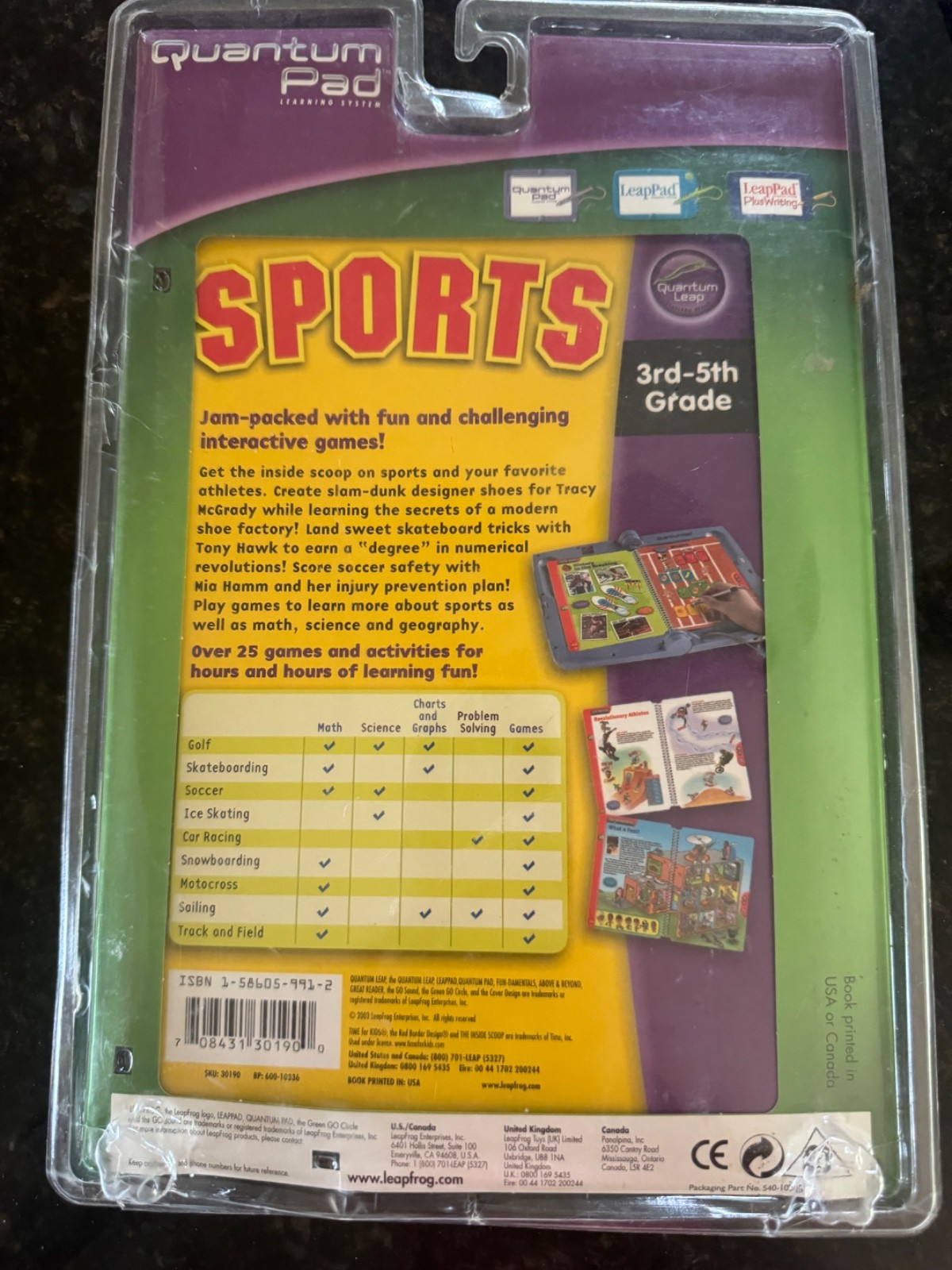 2003 Quantum Pad -LeapPad Plus Writing -SPORTS EDITION -3RD-5TH GRADE- NEW