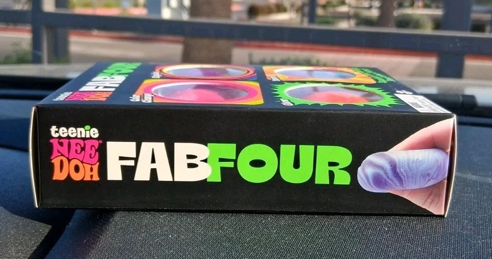 NeeDoh Teenie Fab Four 4-Pack Color Change Glow Swirl NEW SEALED Colors Vary