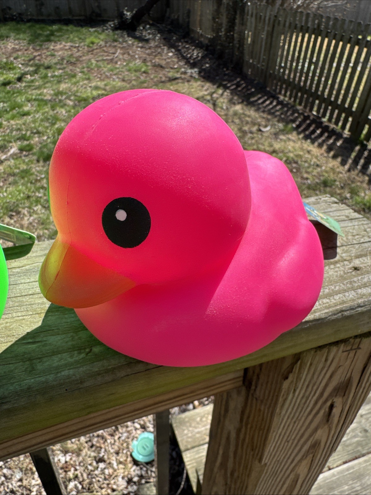 Set Of 2 Squishy Neon Pink Green Duck Ducks Sunny Days JUMBO SQUISHY AUTHENTIC