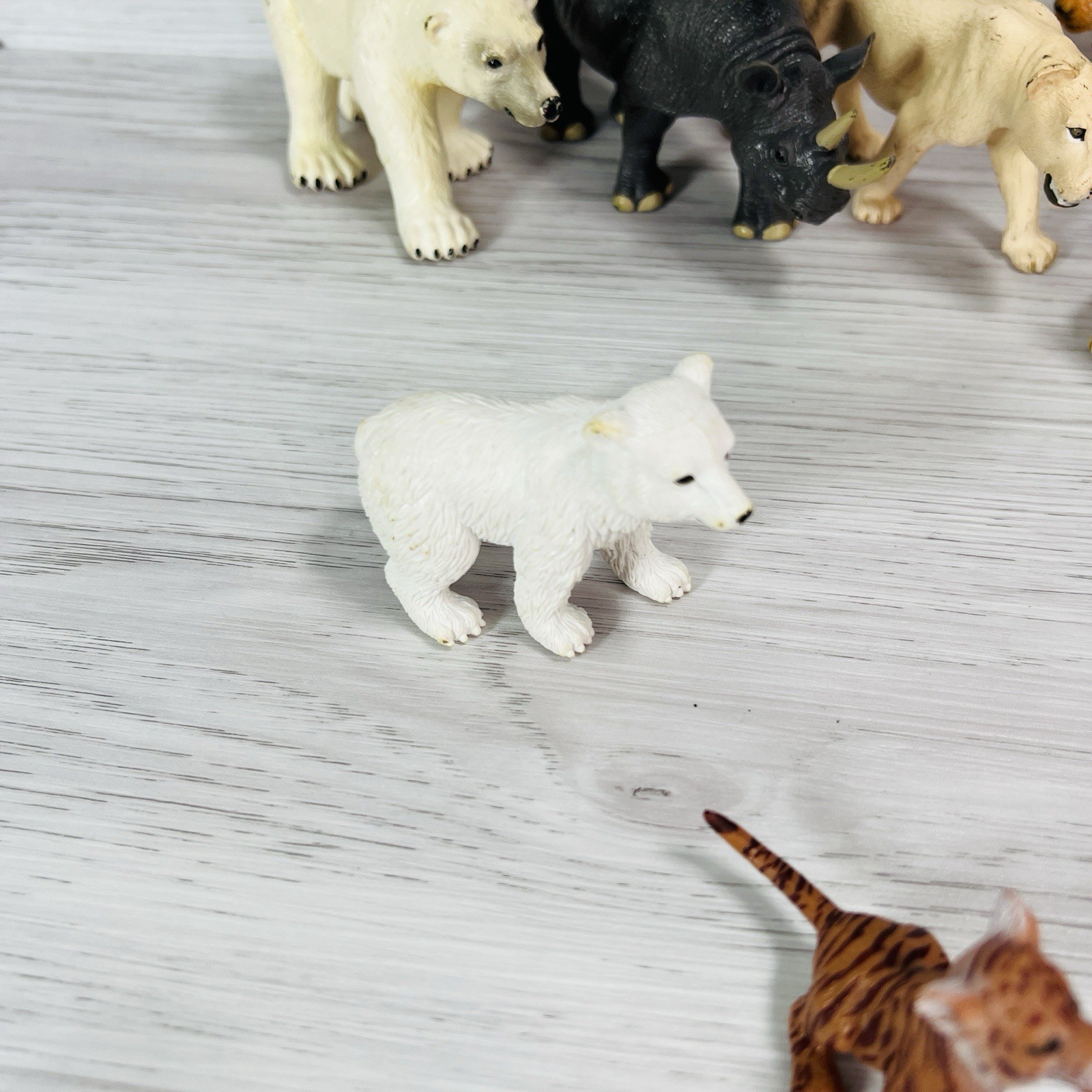 Safari Ltd Animal Lot Lion Lioness Toy Rhinoceros Polar Bear Tiger Lynx Baby Cub