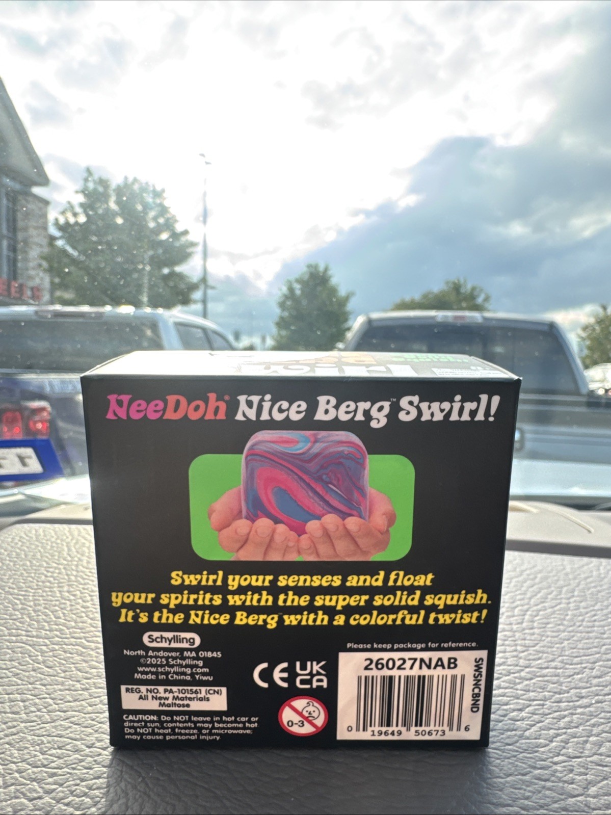 New NeeDoh Nice Berg Swirl XL Giant Nee Doh Squishy Swirl Cube Orange Yellow