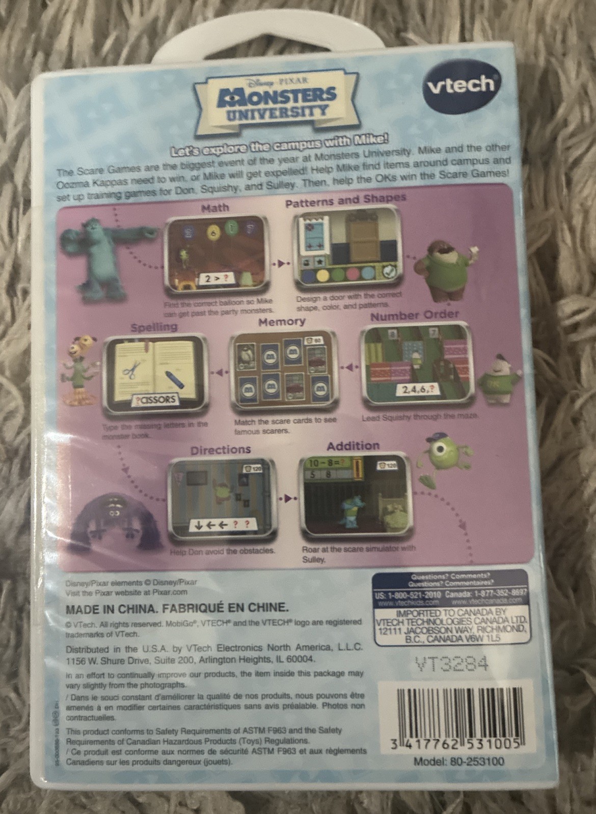 Vtech MobiGo/Mobigo2 Disney Pixar Monsters University Game New Ages 4 – 6 Years