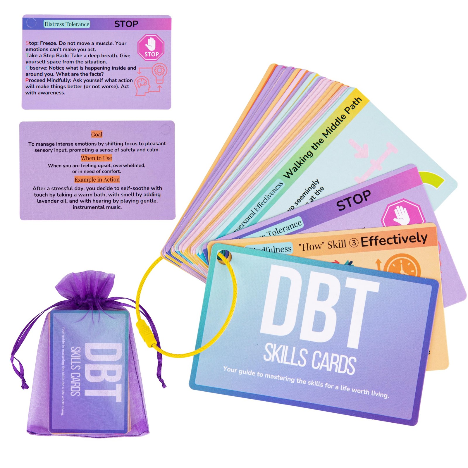 DBT Skills Coaching Cards with Guided Examples & Goals – 25 Flashcards for Em…