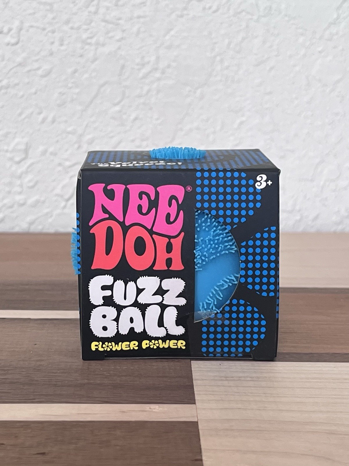 Schylling NeeDoh Blue FuzzBall Flower Power The Velvet Squeeze Squishy
