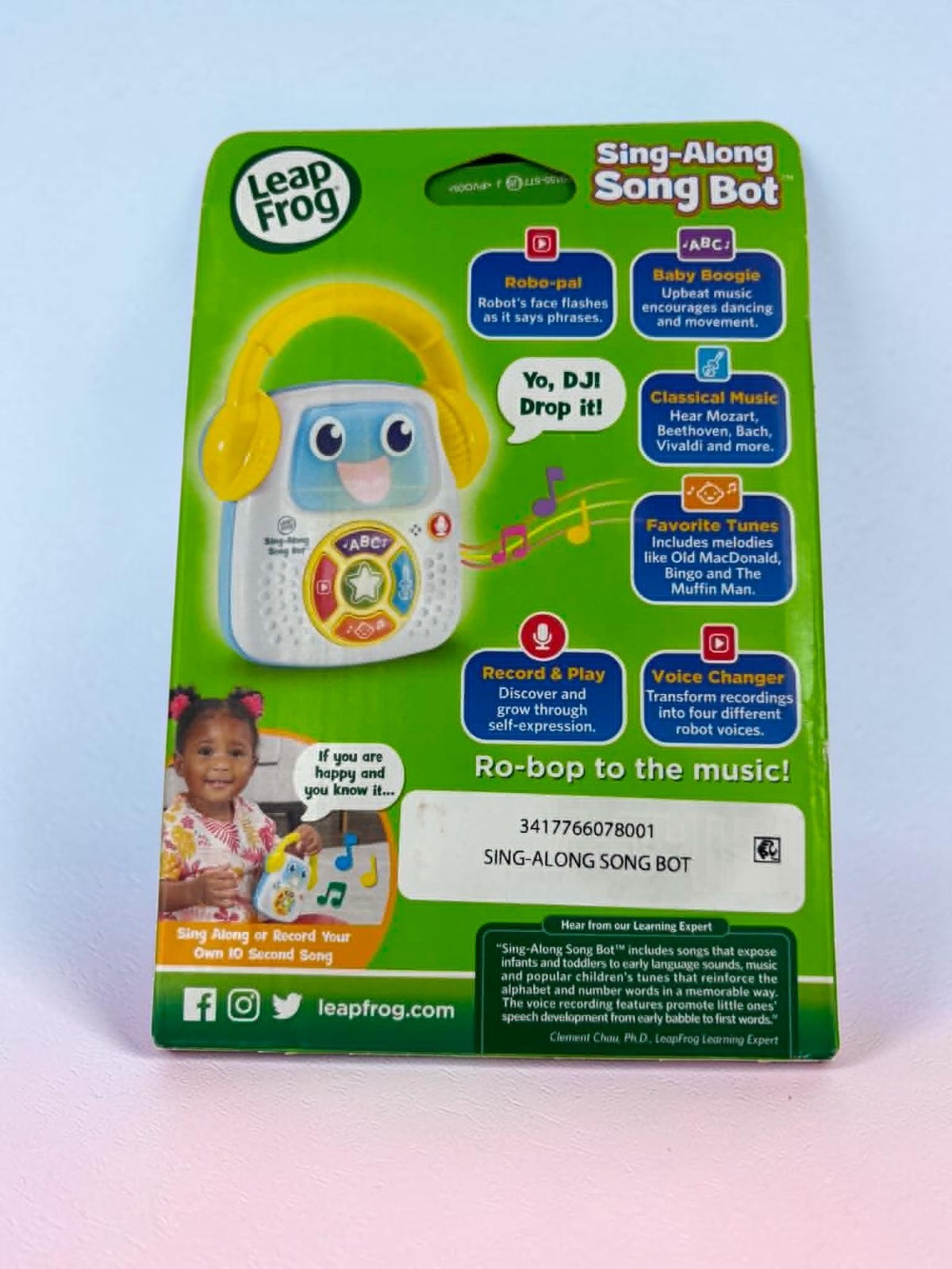 LeapFrog Sing-Along Song Bot Interactive ABC Musical Toy New Tested w/ Box