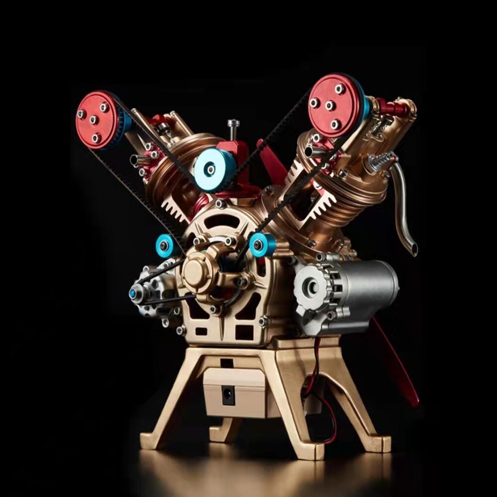 DM114 V2 Engine Model Car Metal Model Engine Kit Unassembled Toy Collection