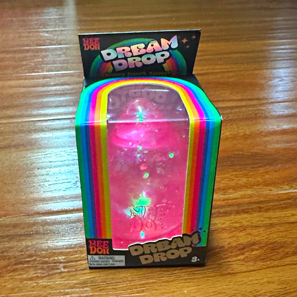 NeeDoh Dream Drop Tactile Sensory Squeeze Toy, Pink & Multicolor