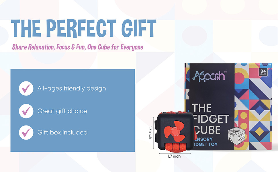 Fidget Cube 9-in-1 Ultimate Sensory Fidget Toy for Stress&Anxiety Relief[BlkRed]