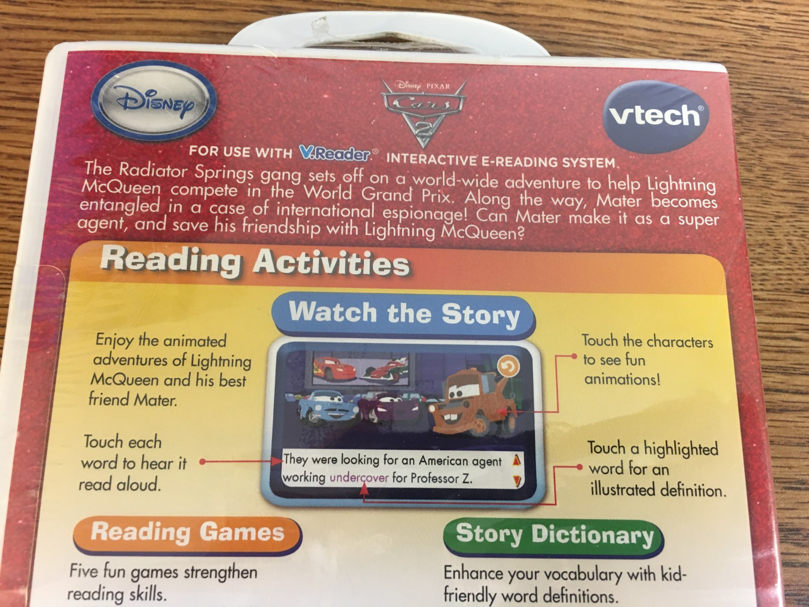 Vtech V.Reader Cars 2 Interactive E-Reading System Ages: 4-6 Years New Sealed