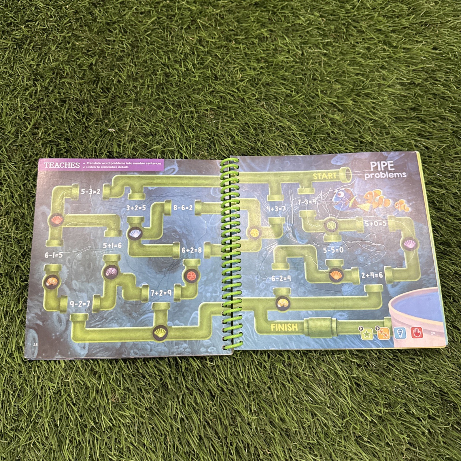 NEW LeapFrog Leap Start Kindergarten-1st Grade book — DISNEY PIXAR MATH ACTION