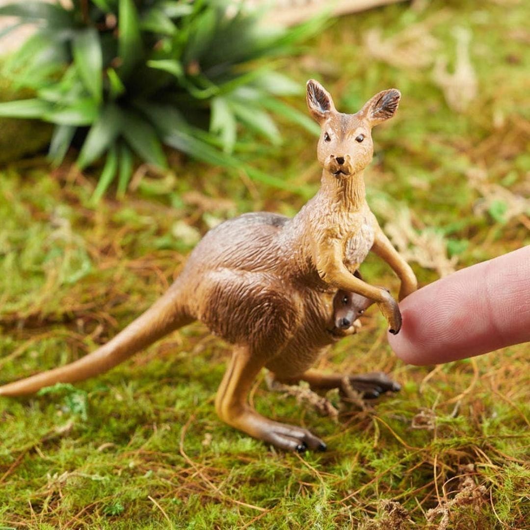 Kangaroo with Joey Figurine – Hand Painted Wild Animal Safari Figure – NEW Papo