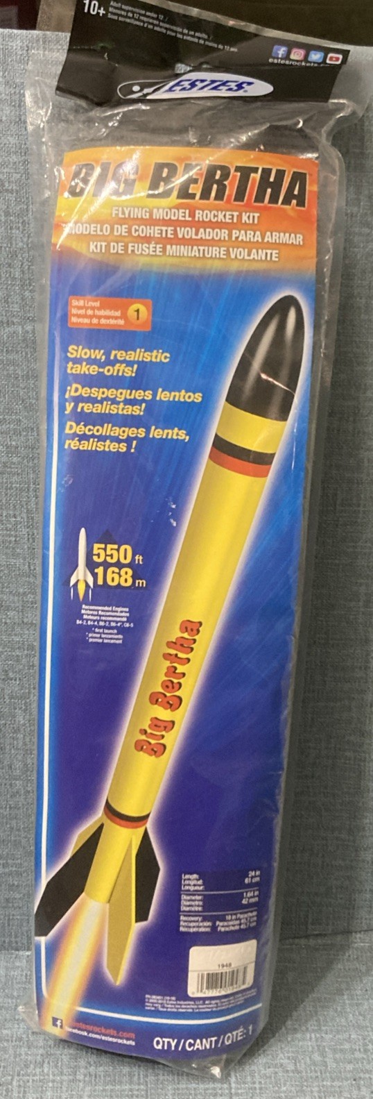 Estes 1948 Big Bertha 24″ Flying Model Rocket Kit