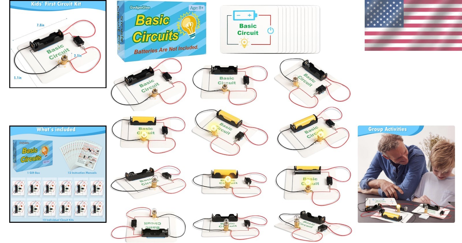 Hands-On Electric Circuit Science Kit for Kids 8+ – 12 Fun Experiments Included