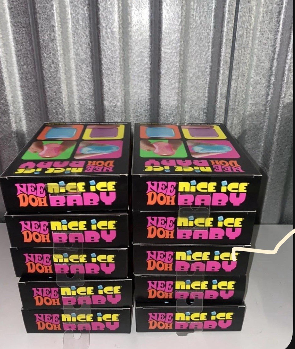 Nee Doh Nice Ice Baby Doh Squeeze Toy 4-Pack Set, Blue Pink Purple LOT OF 10