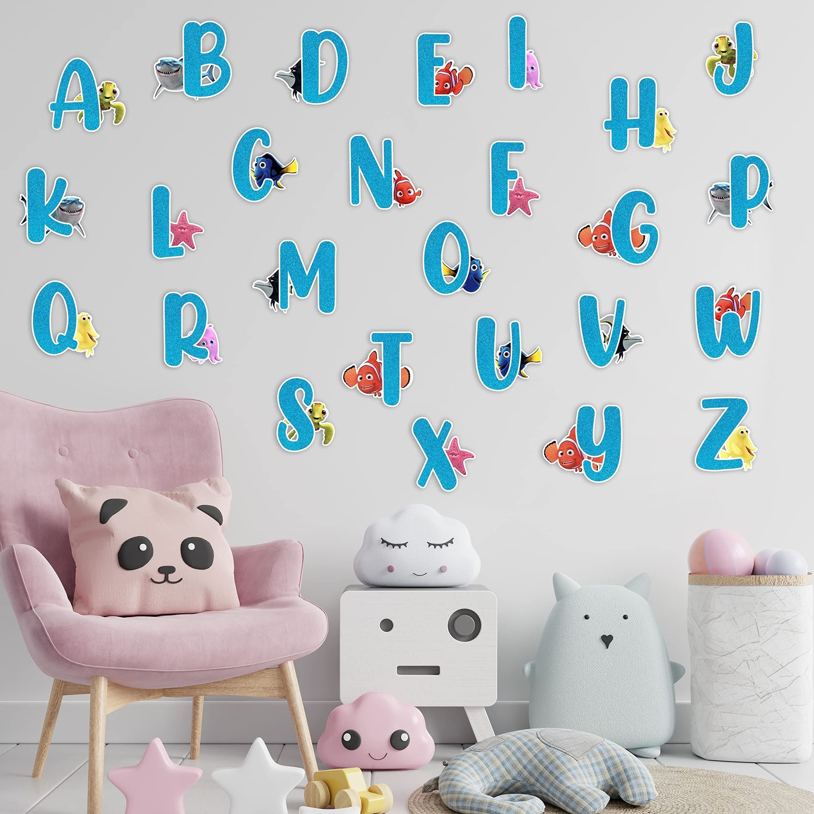 Findng Nmo Alphabet Wall Stickers A to Z – Educational Ocean Theme Vinyl W
