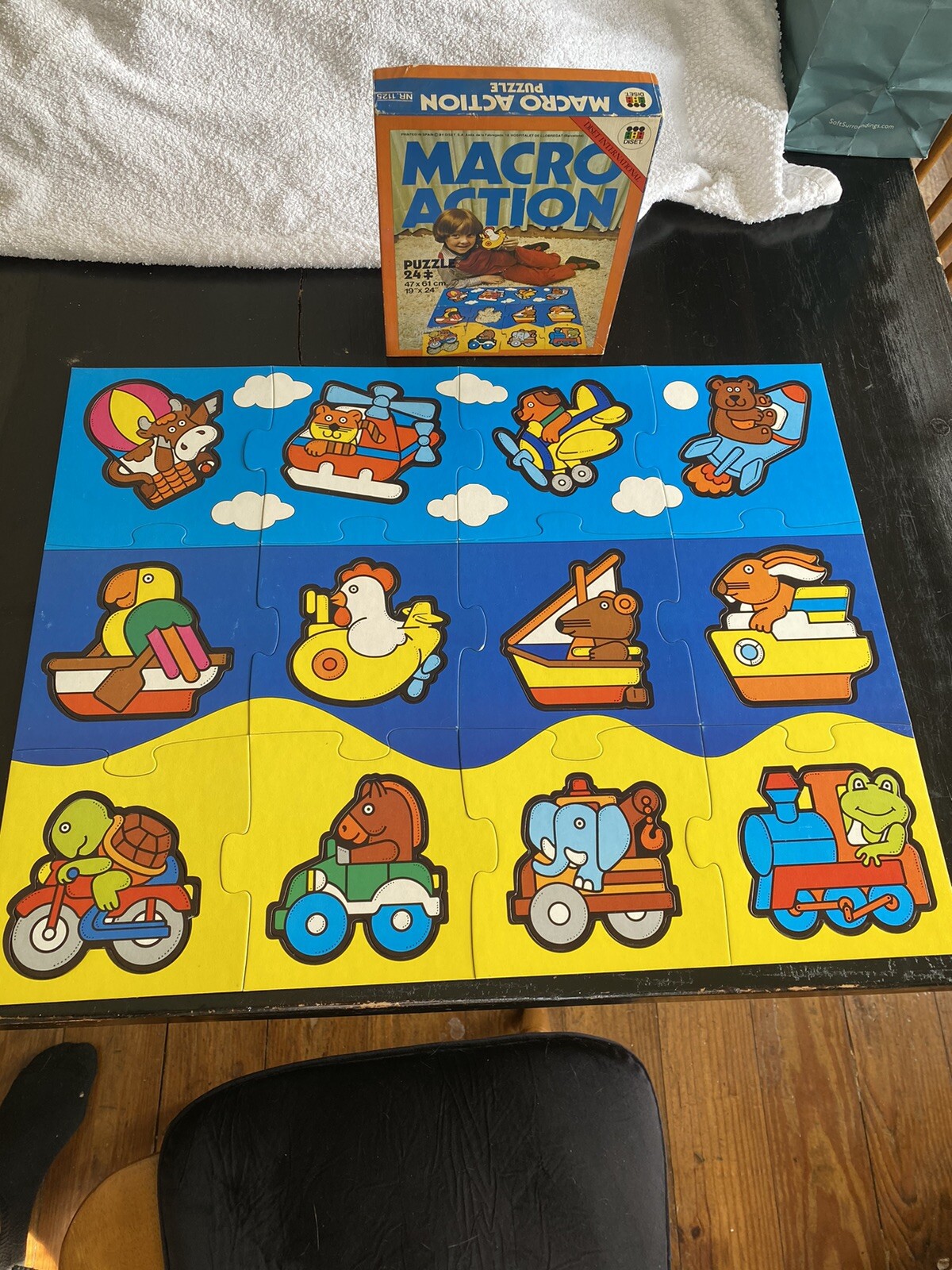 DISET SPAIN MACRO ACTION Large Floor Puzzle Game Animals Vehicles COMPLETE VTG