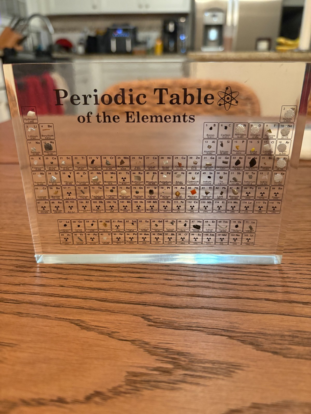 Acrylic Periodic Table Of The Elements 8×5 Clear Chemistry Physical Science