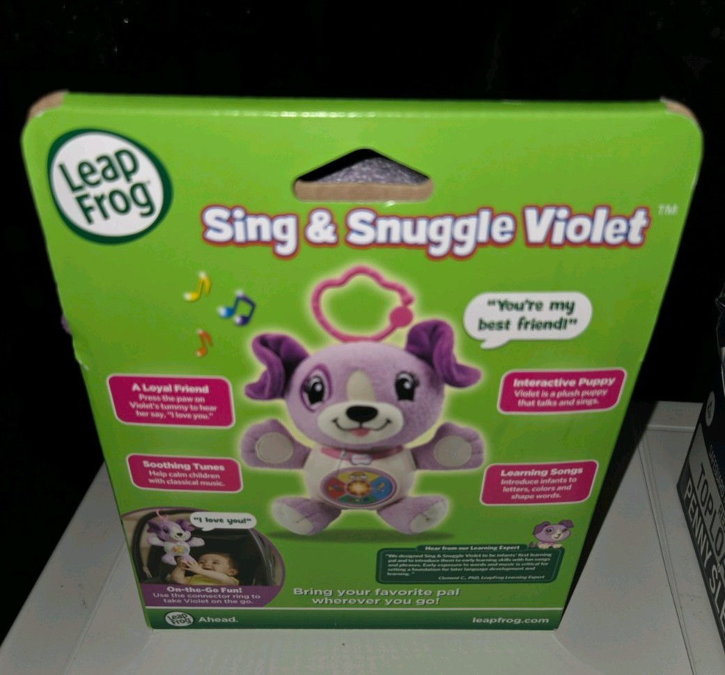 LEAP FROG SING & SNUGGLE VIOLET INTERACTIVE PLUSH PUPPY DOG LEARNING TOY NEW!!