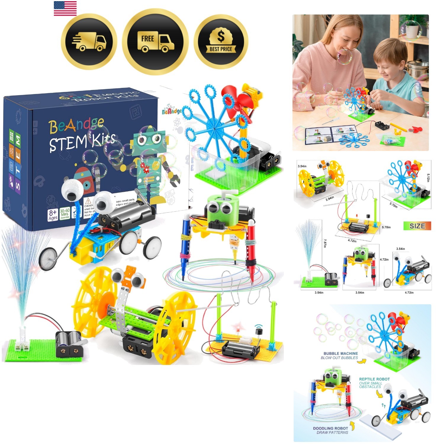 STEM Robotics Kit – STEM Toys for Age 8-13, Boy Robot Toys for 6 7 8 9 10 Ol…