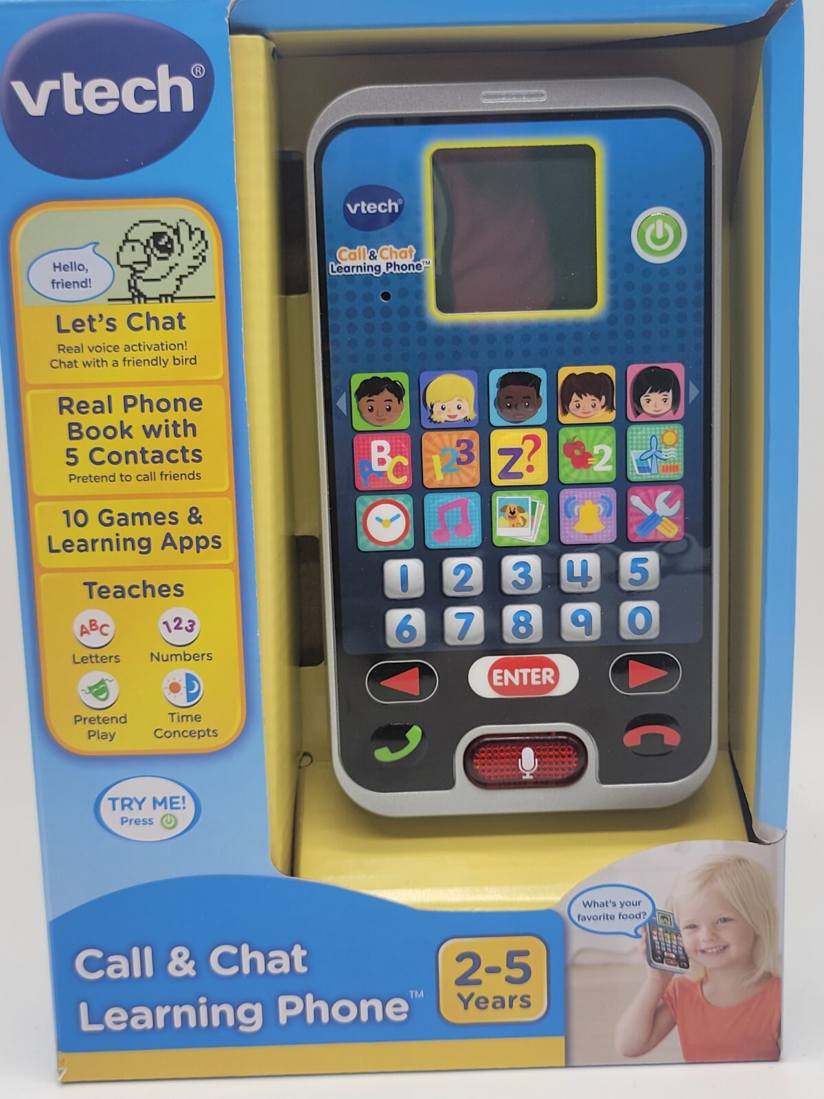 VTech Call & Chat Learning Phone Educational Cellphone Numbers Letters Games NEW