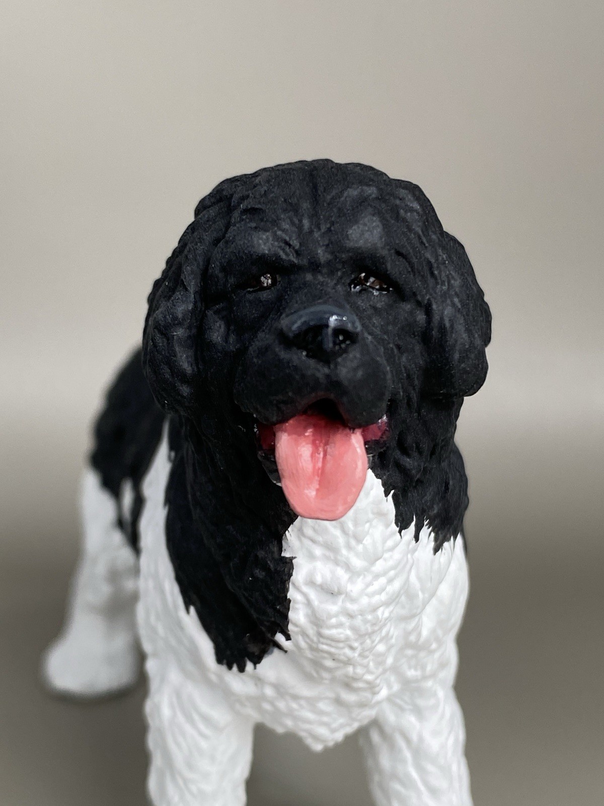 OOAK Custom Schleich PAPO Newfoundland Dog Plastic Toy Animal Figure
