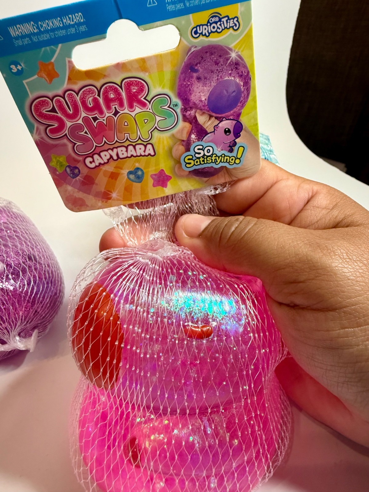 ORB Sugar Swaps CAPYBARA 🔥 LOT OF 3 – Purple, Pink & Blue Glitter Squishies