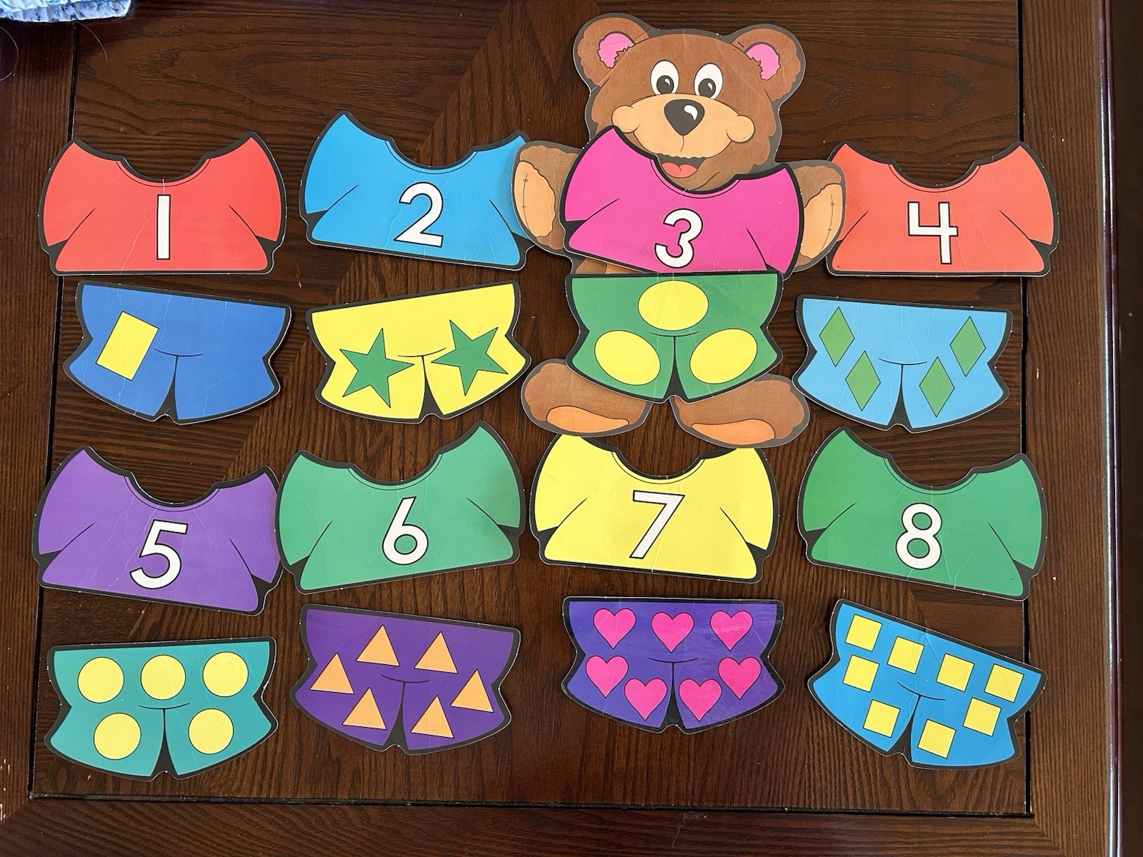 VTG 1987 Teddy Bear Dressing Numbers Milliken Homeschool Preschool Kindergarten