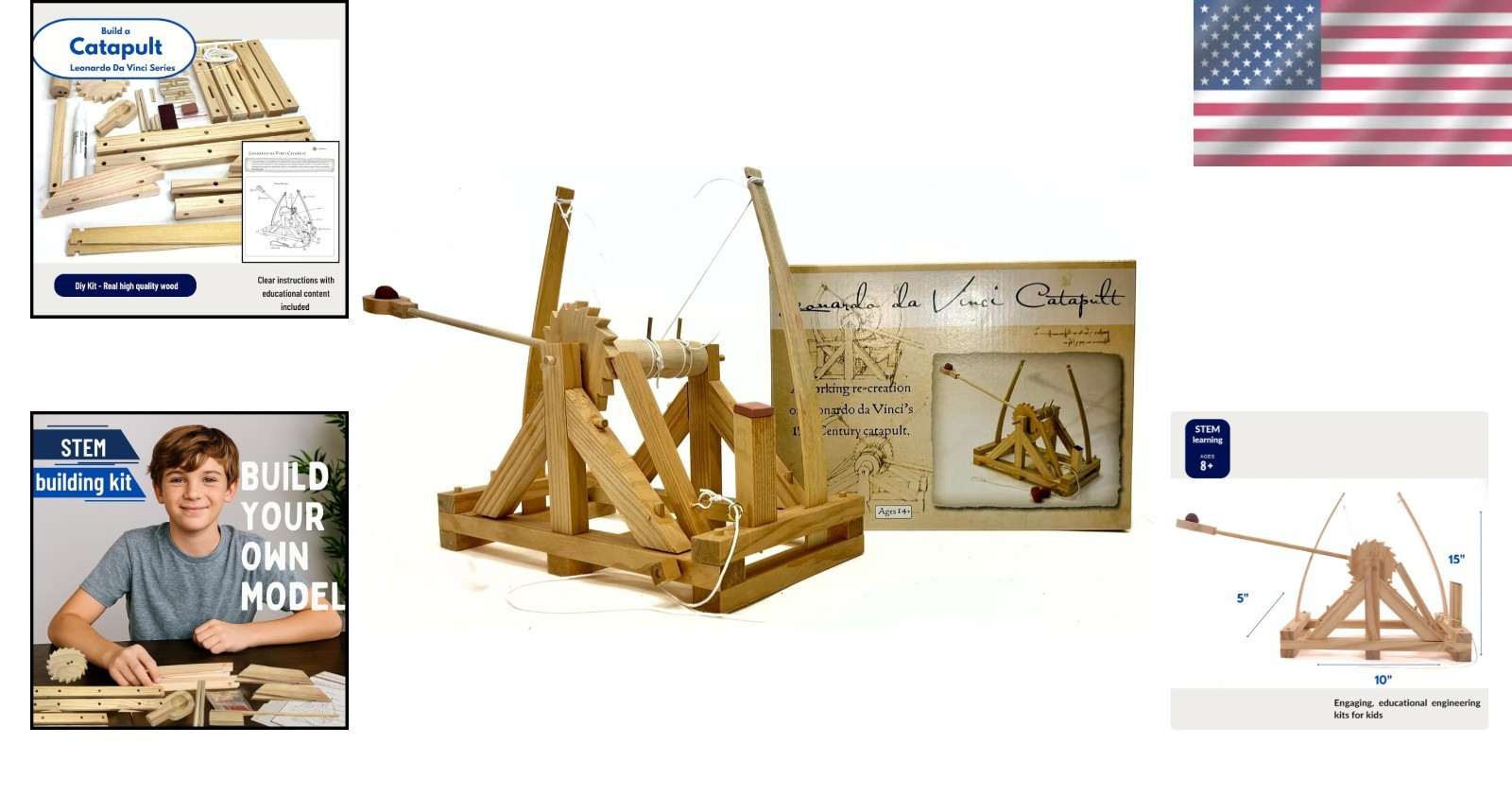 Hands-On Leonardo da Vinci Catapult Kit | Fun Learning STEM Toy for Ages 8-14