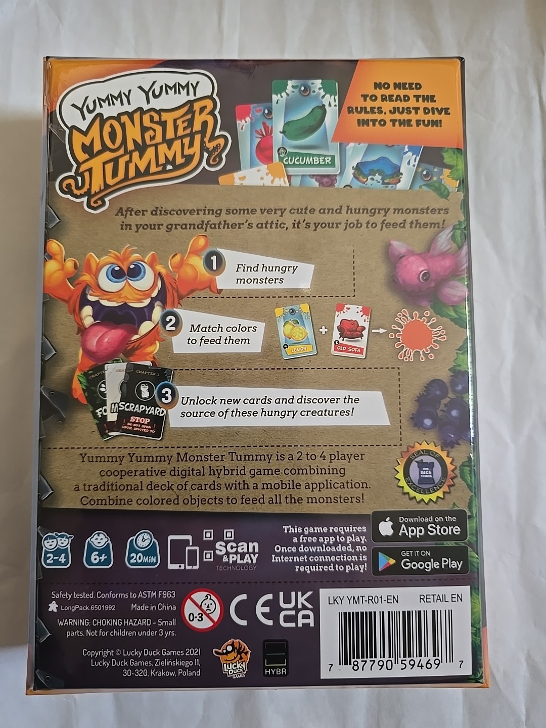 New Yummy Yummy Monster Tummy – Hybrid Card & App Game – Ages 6+, 2–4 Players