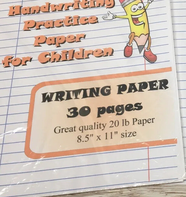 Writing Paper – Handwriting Practice Paper For Children – 30 Sheets