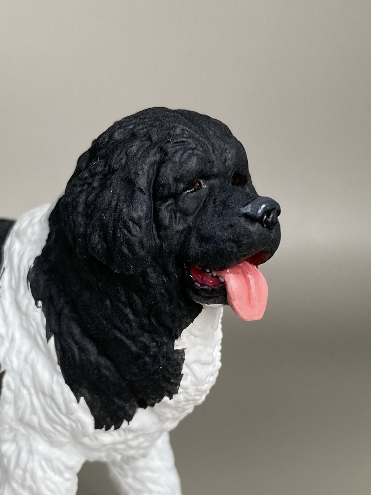 OOAK Custom Schleich PAPO Newfoundland Dog Plastic Toy Animal Figure