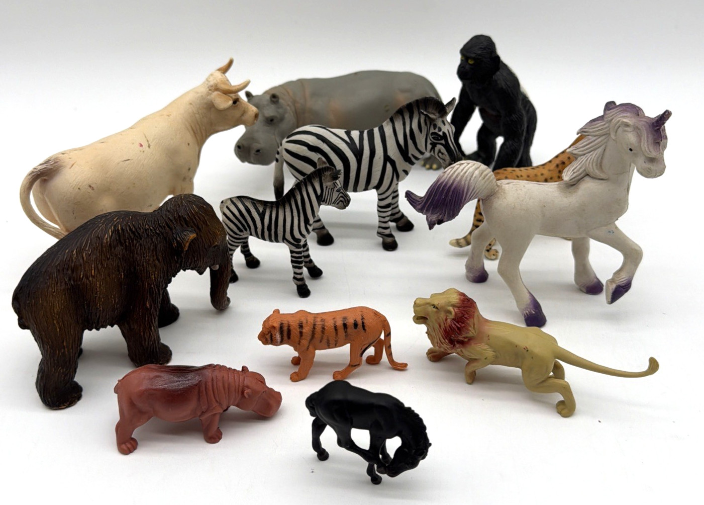 Hard Plastic Zoo Wild Farm Animals Mixed Lot 12 Schleich-Safari-Jaru Loose