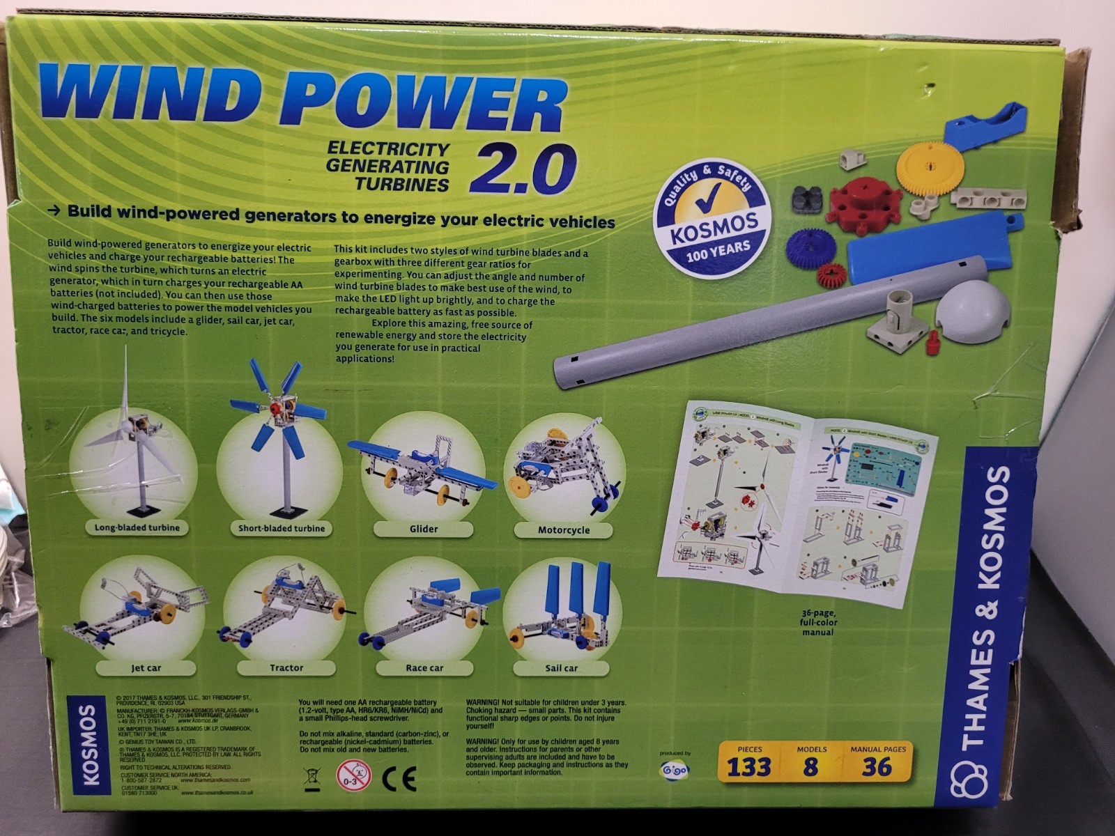 Wind Power 2.0 Thames & Kosmos Electricity Generating Turbine Experiment Kit NIB