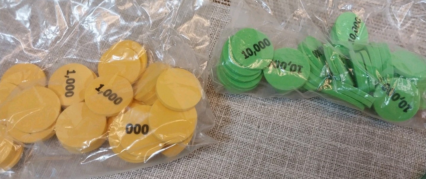 Learning Resources Place Value Foam Discs Set280pcs 8 colors 1s-Milllion Primary
