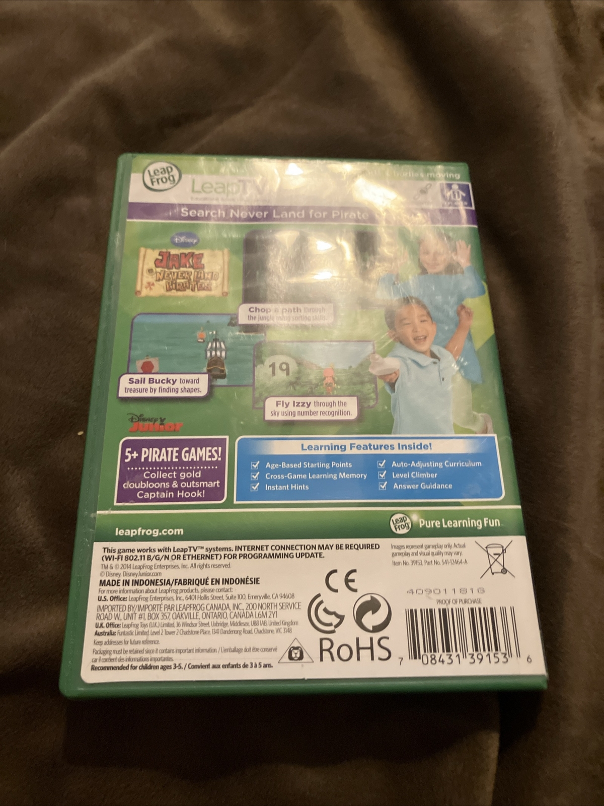 Leap Frog Learning Library Leap TV Jake And The Never Land Pirates Video Gaming