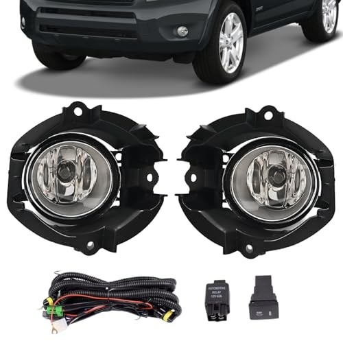 Fog Lights Compatible With 2006 2007 2008 RAV4 Front Bumper Lamps with Bulbs