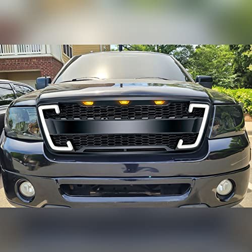 EOMD Front Bumper Grill Compatible with 2004 2005 2006 2007 2008 F150 W/DRL &