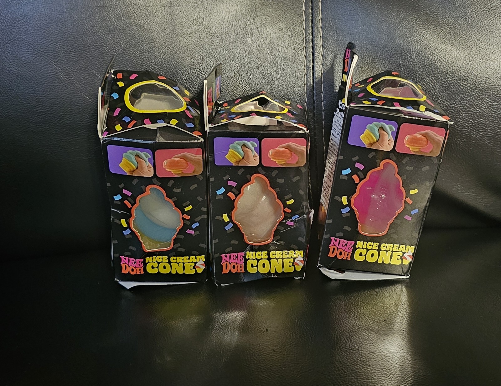 Nice cream cones set of 3 blue pink orange needoh new