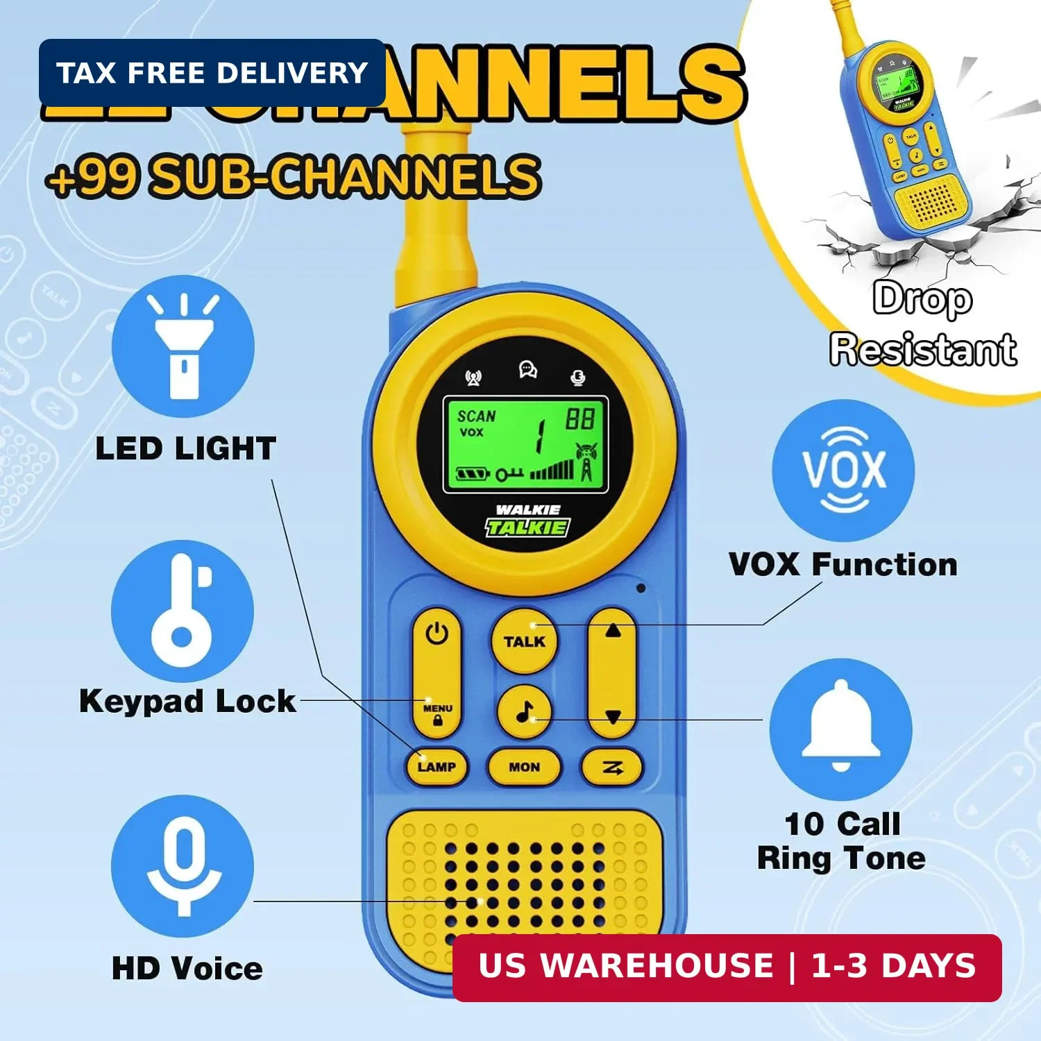 Walkie Talkies for Kids Toys: Toys for 3-12 Year Old Boys Girls – 22 Channels 2
