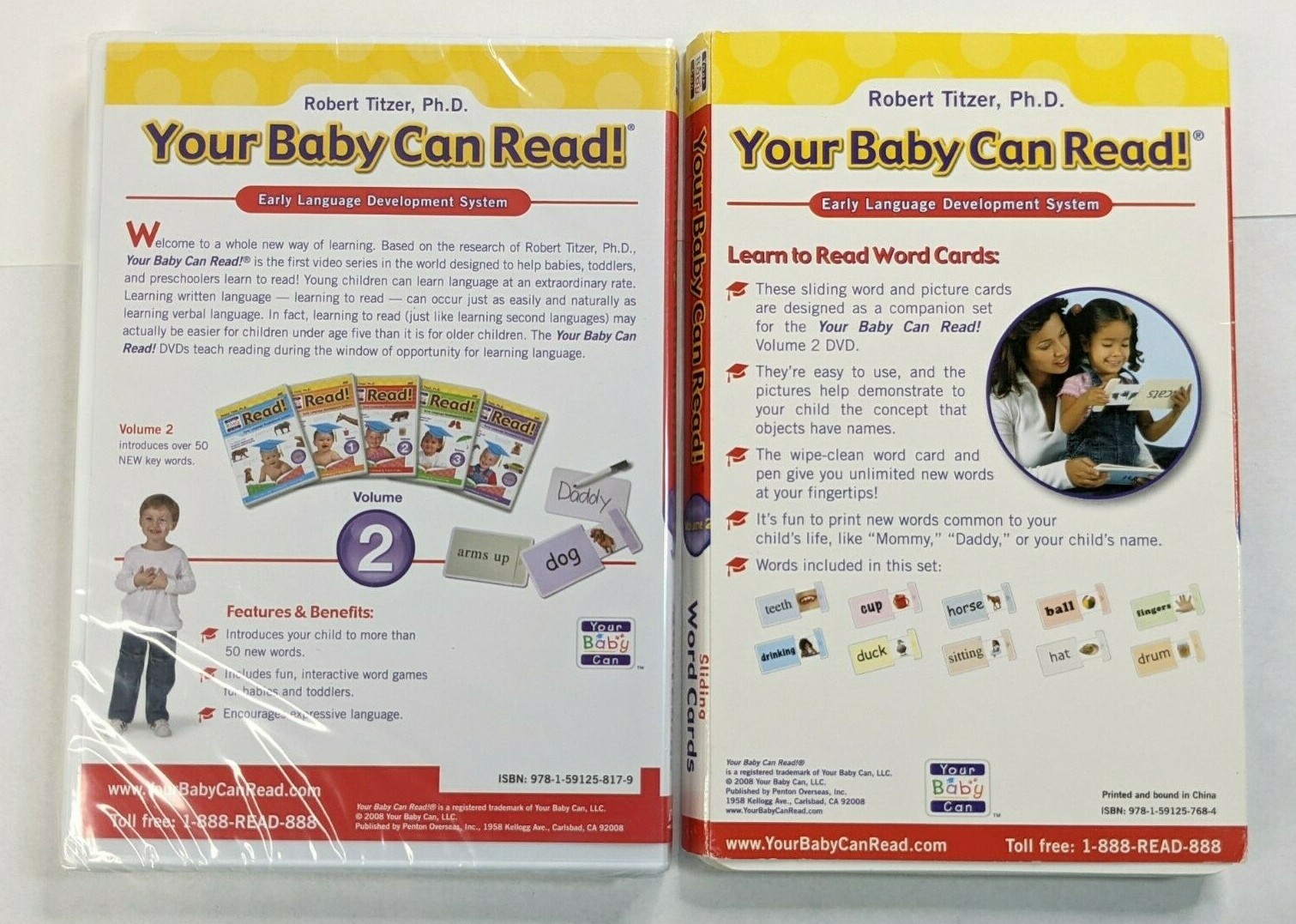 Your Baby Can Read Early Development System Volume 2 DVD, Plus Word Cards