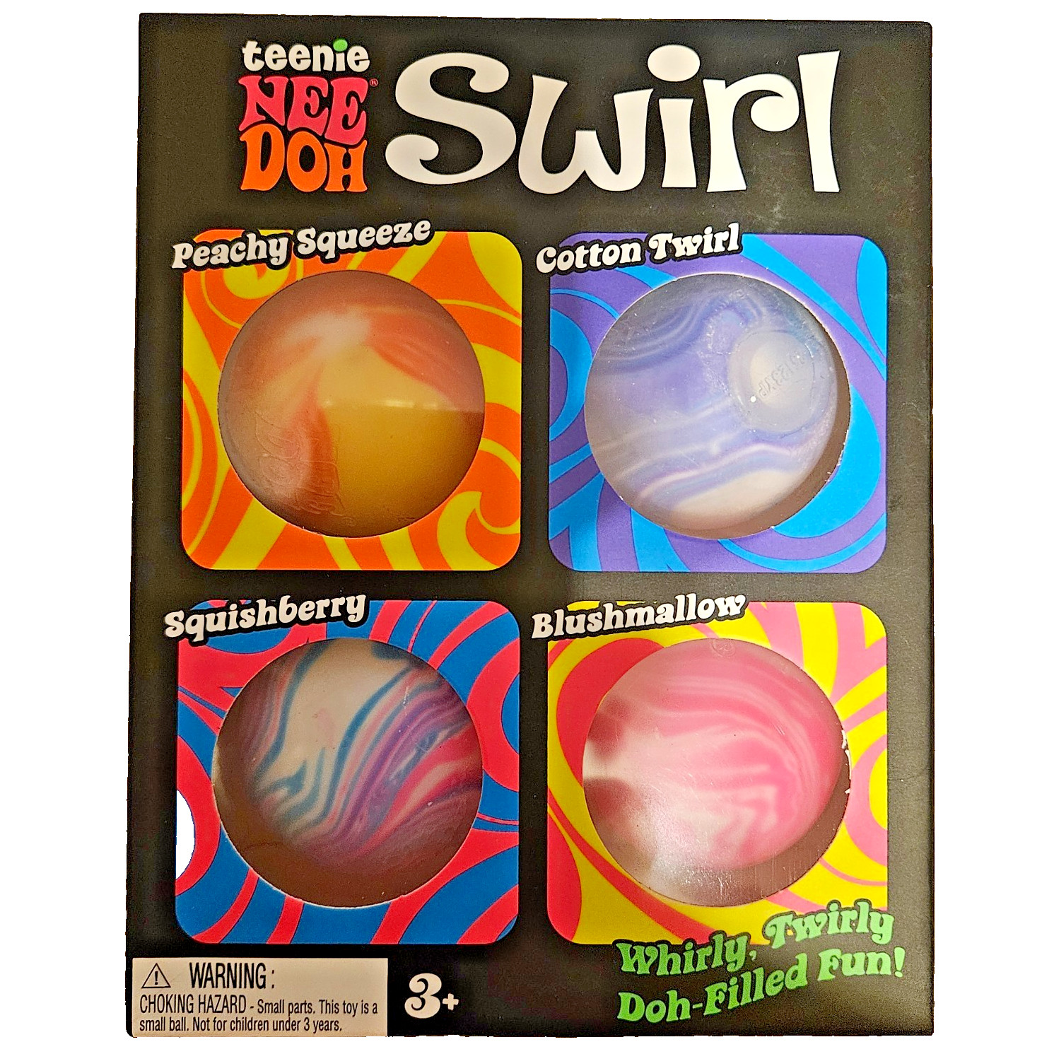 NeeDoh Teenie Swirl 4-pack Nee Doh Mini Squishy Stress Balls Set Of Four