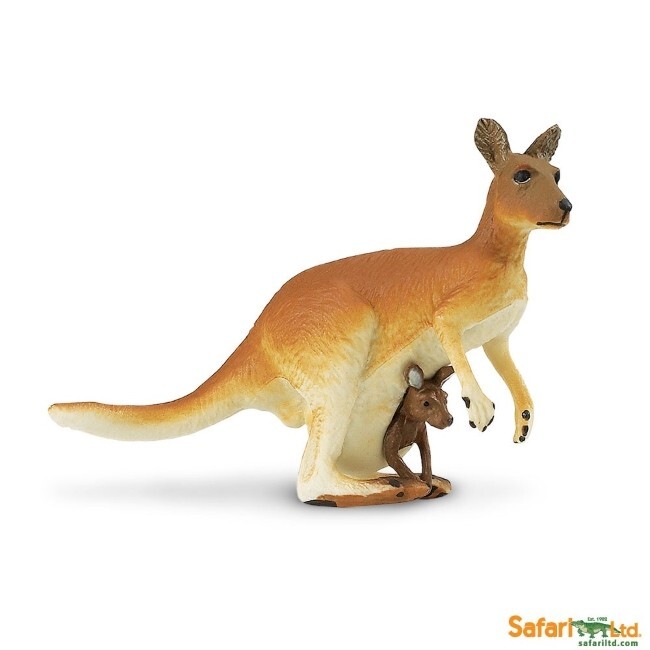 Three Toy Australian animals : Kangaroo (Safari), Platypus (Papo), Dingo (S&N)