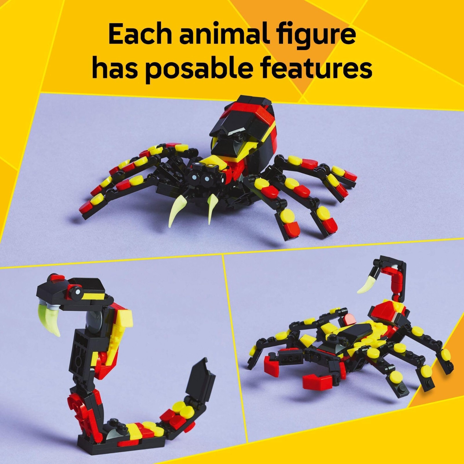Creator 3 in 1 Wild Animals Surprising Spider Toy – Building Toy with 3 Build…