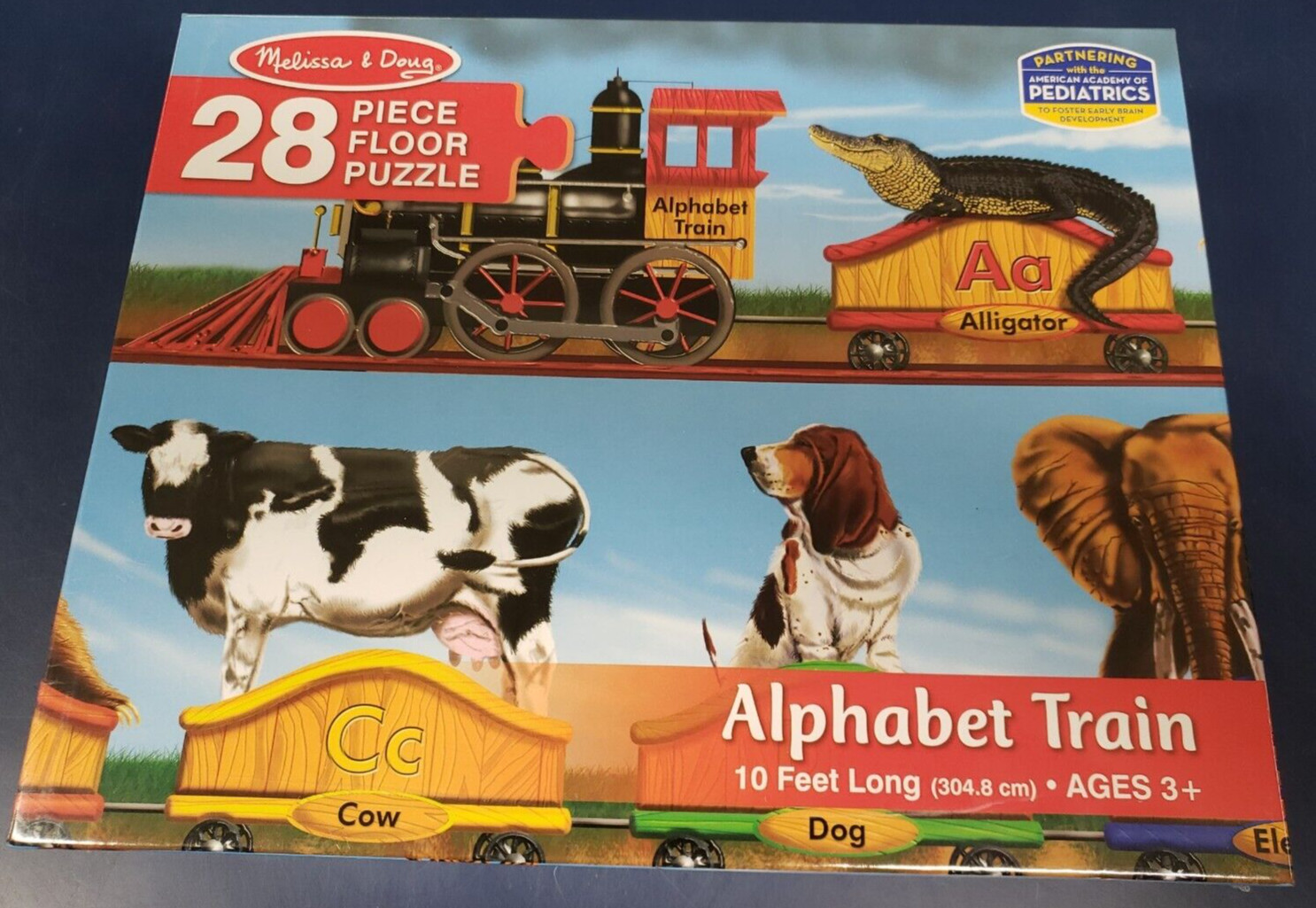 Melissa and Doug Alphabet Train Floor Puzzle Over 10 Feet Long 28 Pieces Ages 3+