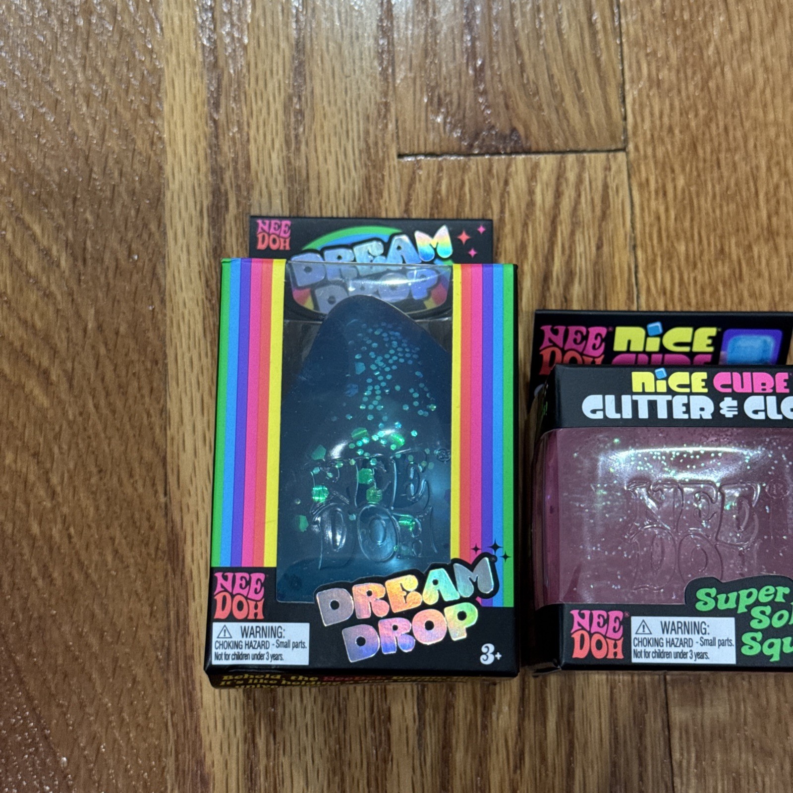 Brand New Needoh Dream Drop + Nice Cube Glitter Glow Squishy