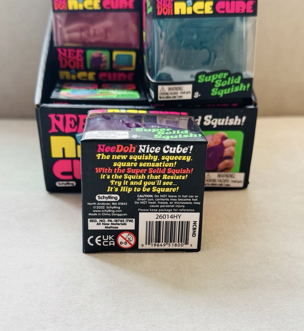 NEE DOH NICE CUBE BLUE,PINK,PURPLE SET OF 3 NEW!