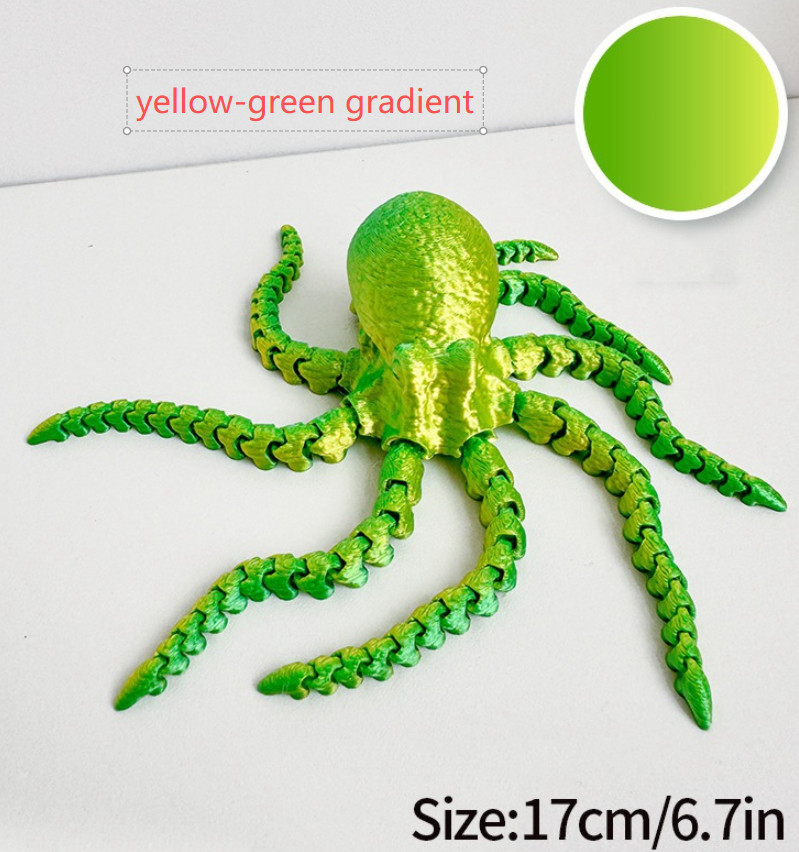 3D Printed Octopus ADHD/ADD Fidget Toy Landscape Garden – Multiple Color Options