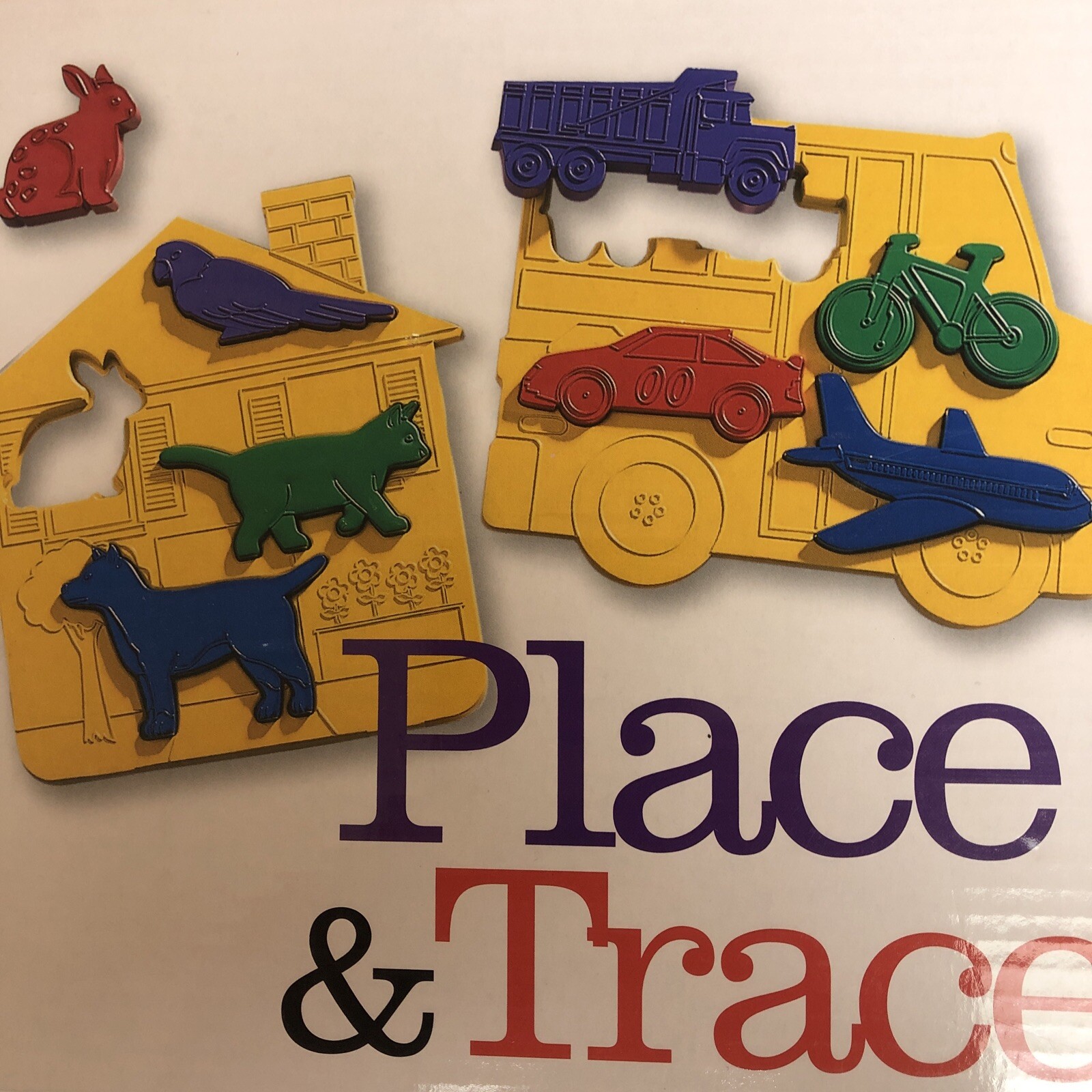 Discovery Toys Place & Trace Puzzle Stencil Shapes Set Educational Model 1987